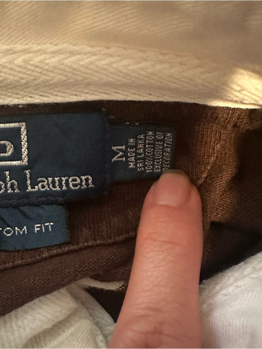 Polo by Ralph Lauren Brown and Cream Striped Rugby Polo custom fit medium - Picture 5 of 11